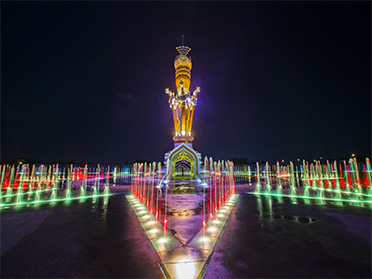 外国喷泉施工调试--广场音乐喷泉